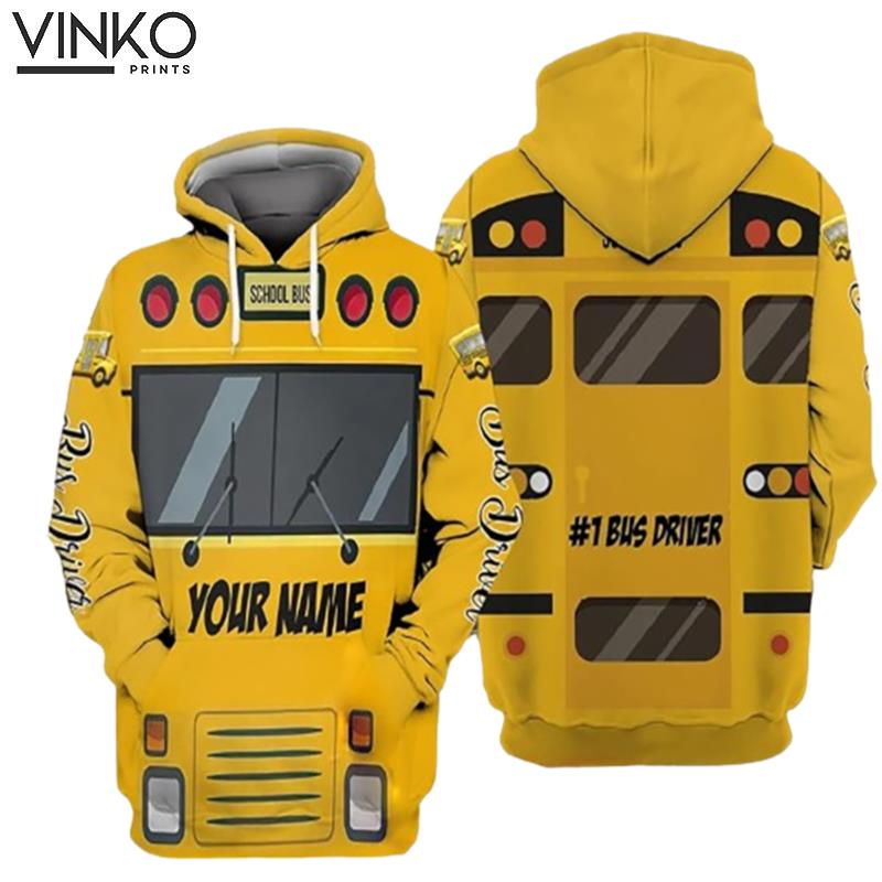 Personalized Name School Bus Driver Hoodie