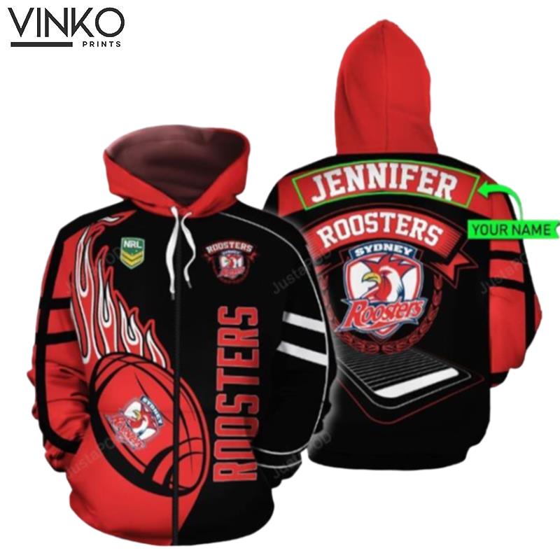 Personalized Nrl Sydney Roosters Custom Name Hoodie