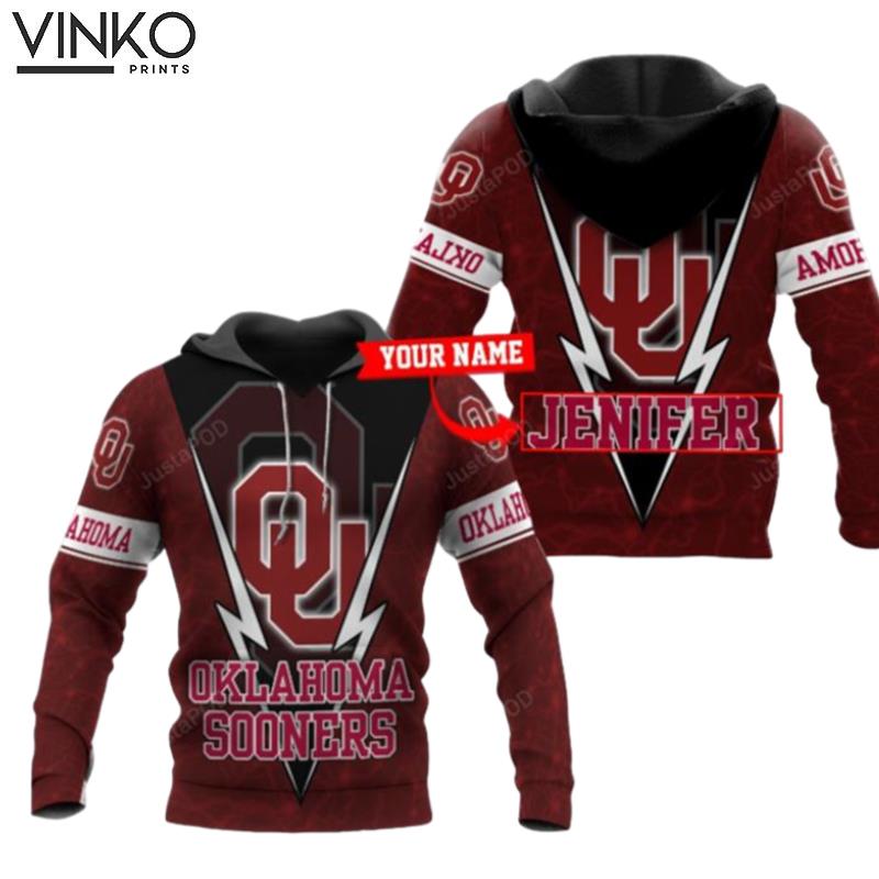 Personalized Oklahoma Sooners Football Custom Name Hoodie