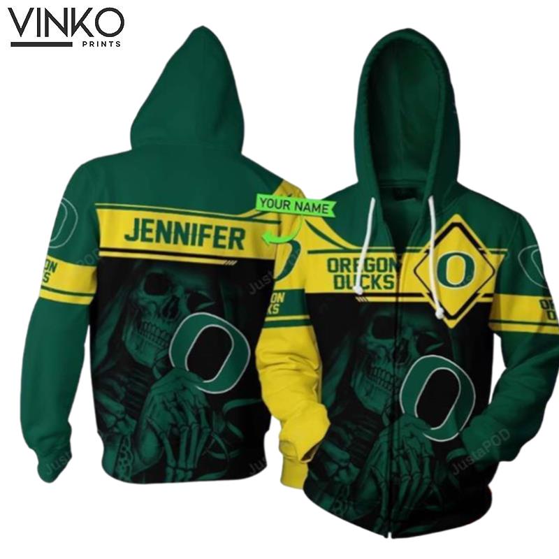 Personalized Oregon Ducks Football Custom Name Hoodie