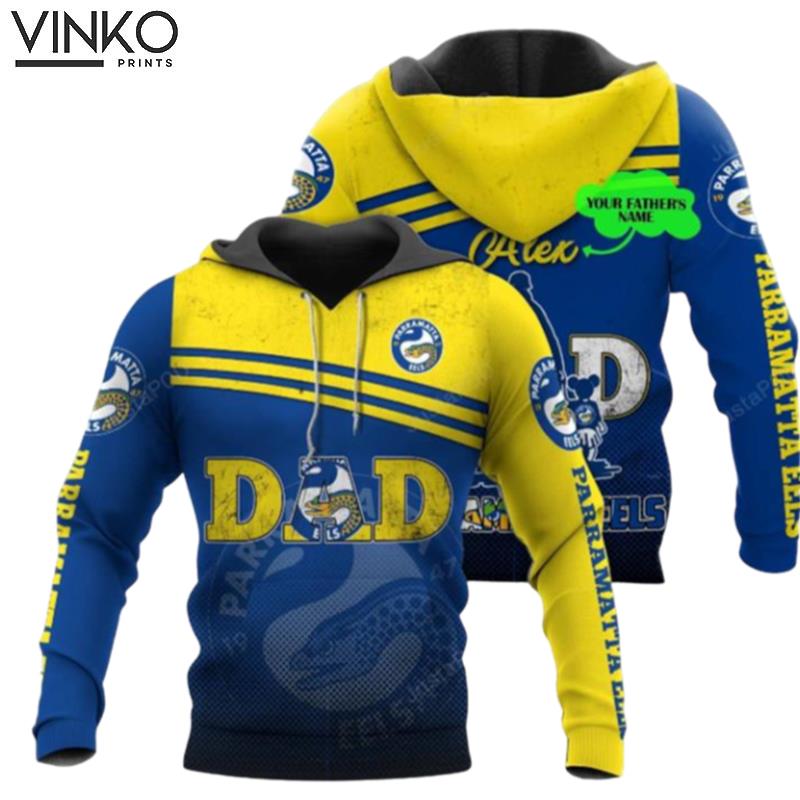 Personalized Parramatta Eels Dad Custom Name Hoodie