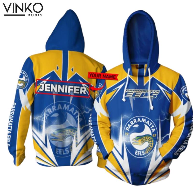 Personalized Parramatta Eels Lightning Custom Name Hoodie