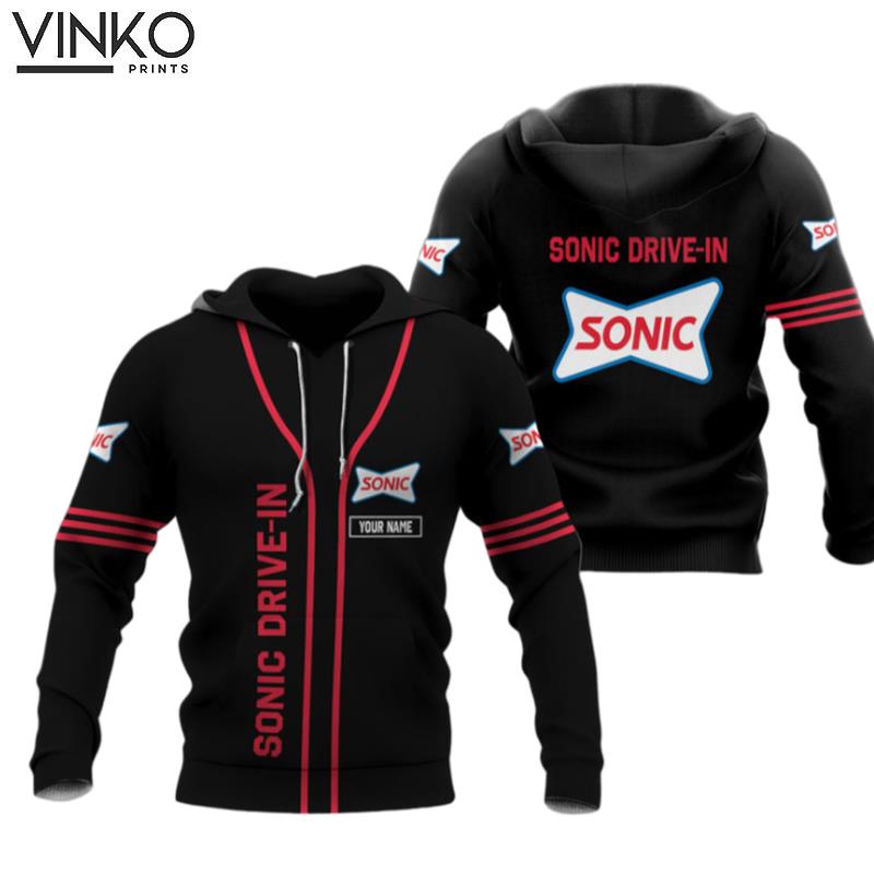 Personalized Sonic Drivein My Heart Black Hoodie