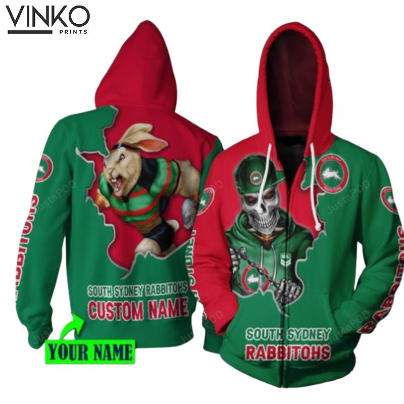 Personalized South Sydney Rabbitohs Nrl Custom Name Hoodie