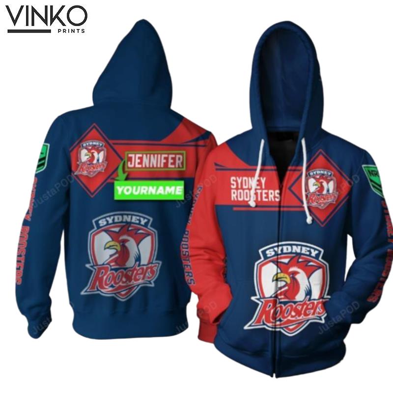 Personalized Sydney Roosters Custom Name Hoodie