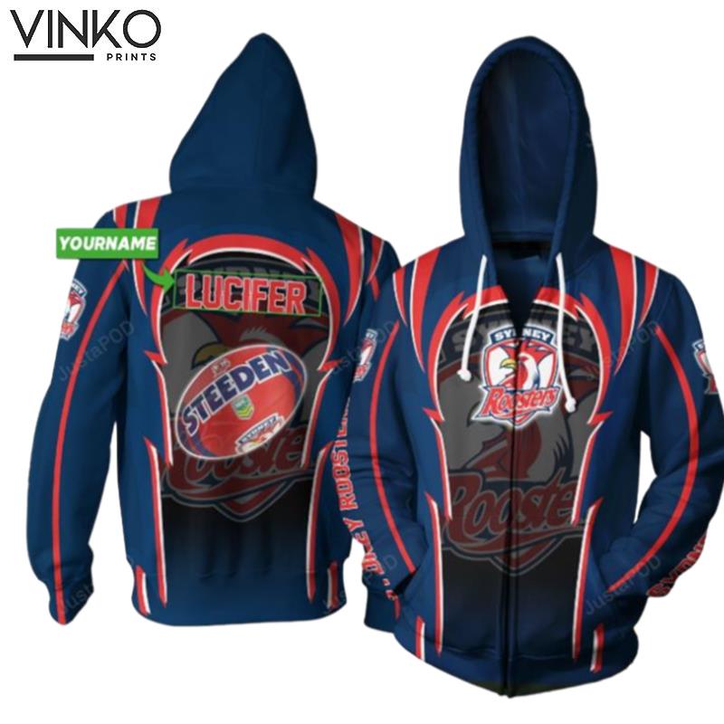 Personalized Sydney Roosters Realball Custom Name Hoodie