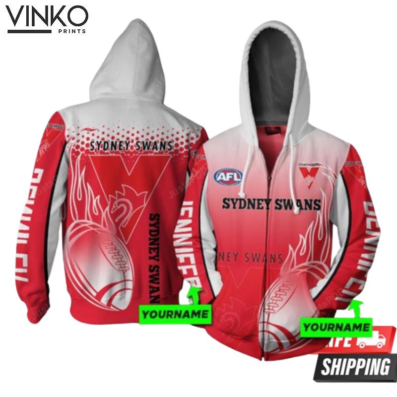 Personalized Sydney Swans Gradient Custom Name Hoodie