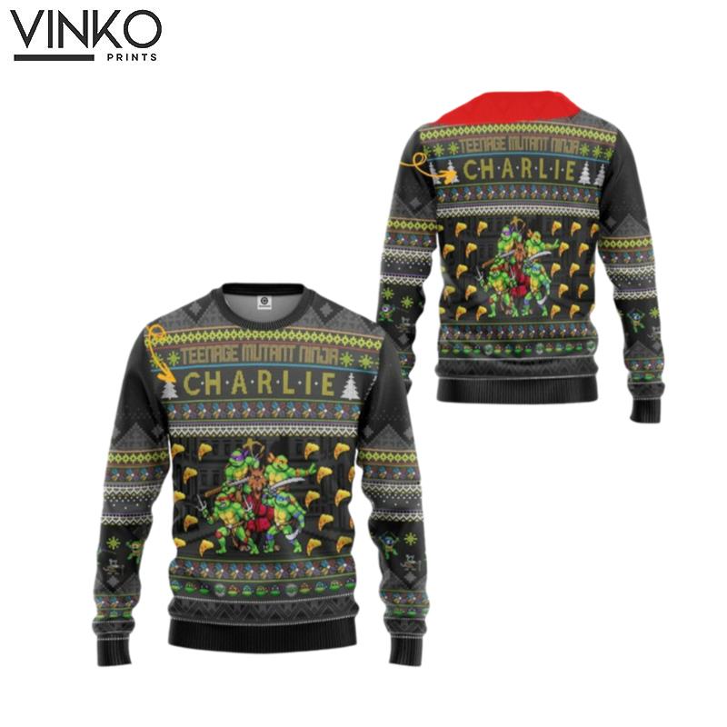 Personalized TMNT Teenage Mutant Ninja Turtles Ugly Christmas Sweater