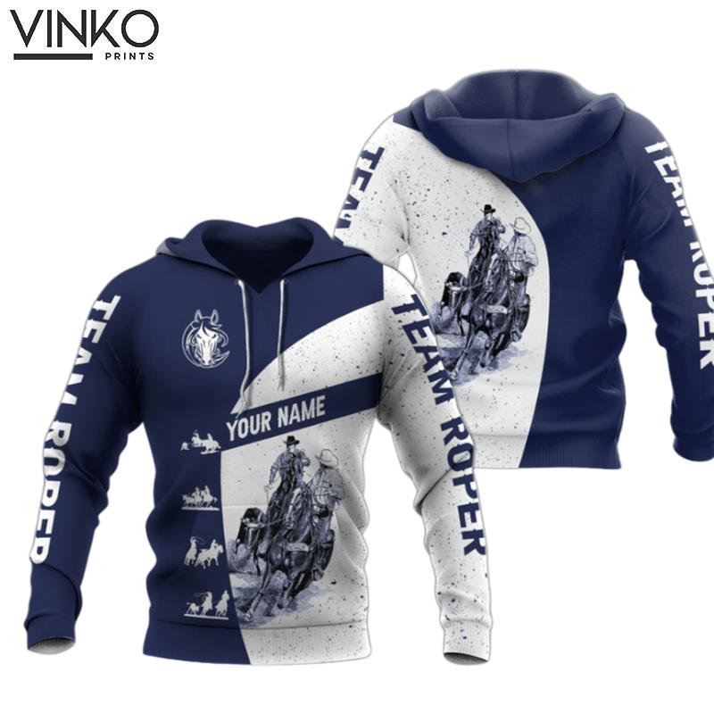 Personalized Team Roping Navy Hoodie