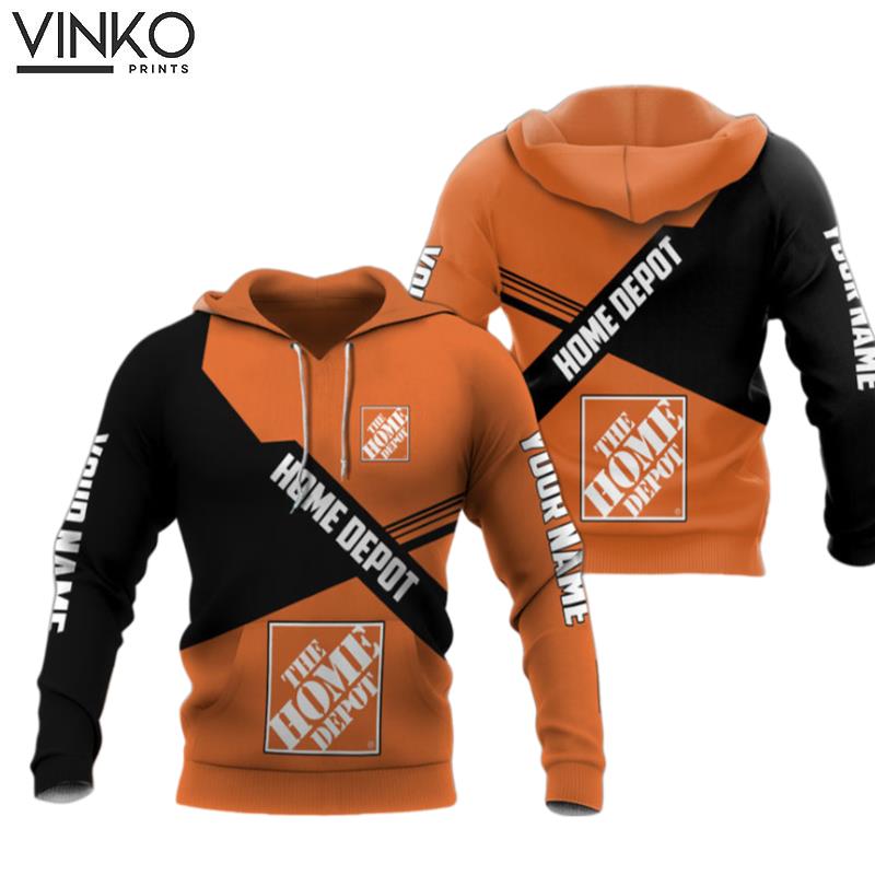 Personalized The Home Depot Logo Black And Orange 1 Hoodie