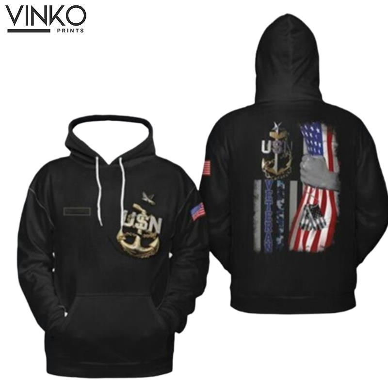 Personalized Us Navy Cpo Fouled Anchor Flag Hoodie