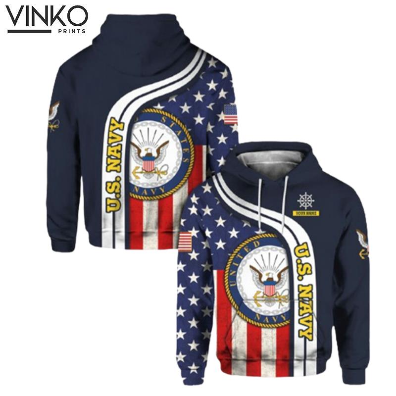 Personalized Us Navy Flag Hoodie