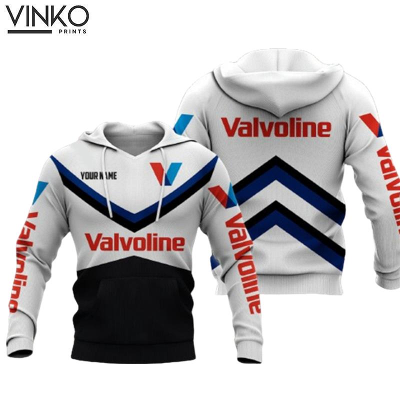 Personalized Valvoline Black And White Pattern Hoodie