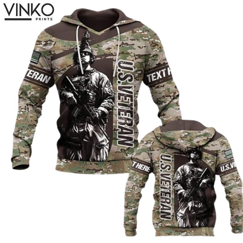 Personalized Veteran Camo Army Hoodie