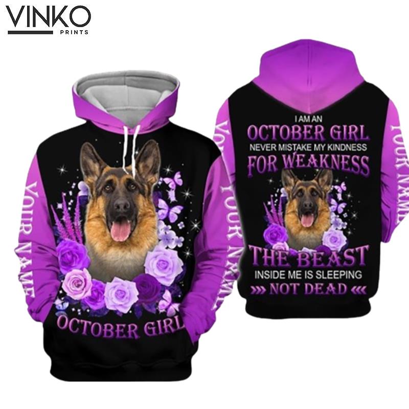 Personalized Violet October Girl Loyal Beagle Dog Hoodie