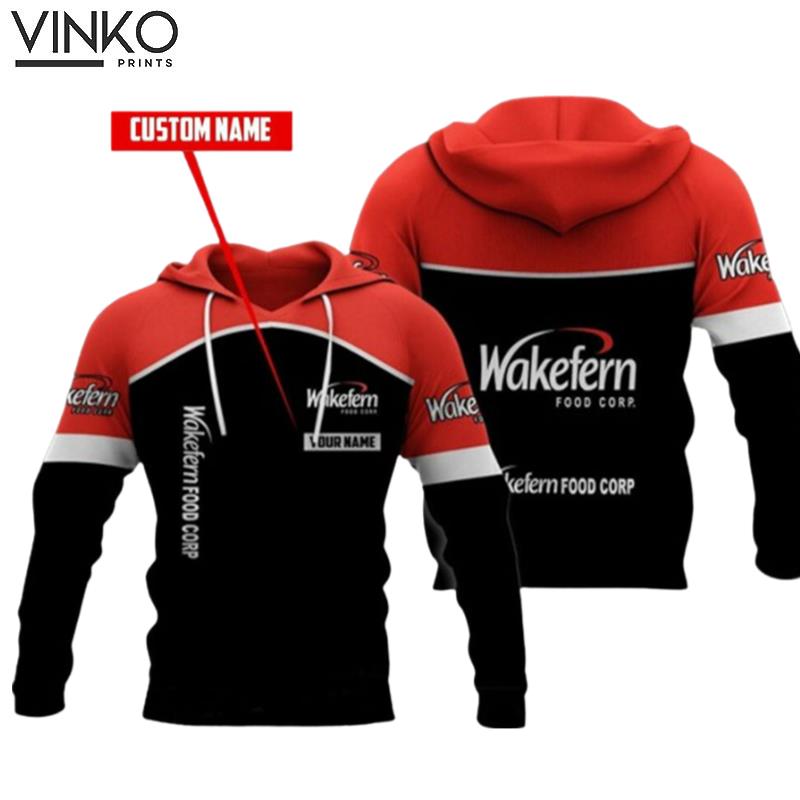 Personalized Wakefern Food Corp Black And Red Pattern Hoodie