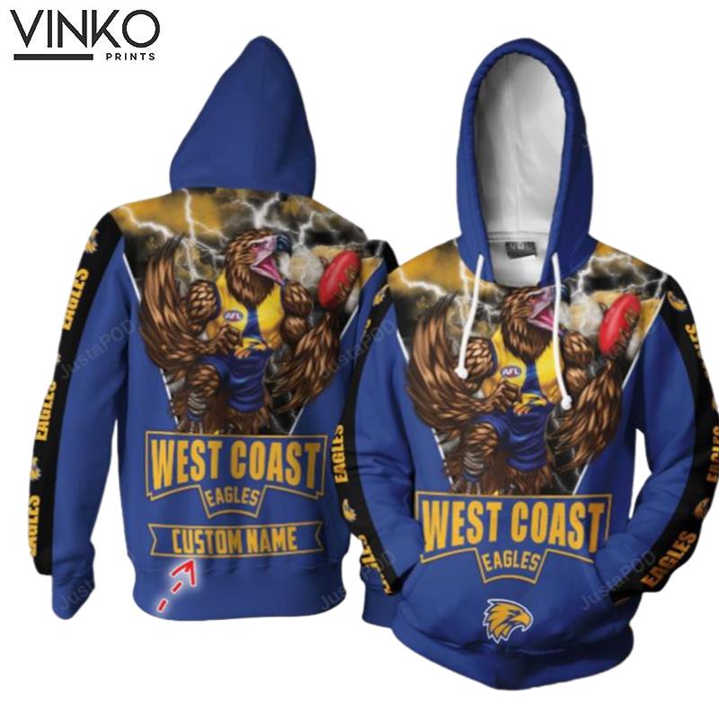 Personalized West Coast Eagles Afl Custom Name Hoodie