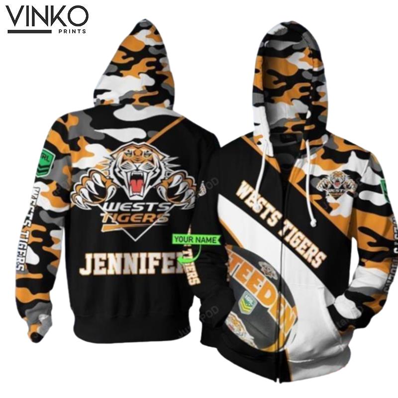 Personalized Wests Tigers Custom Name Hoodie