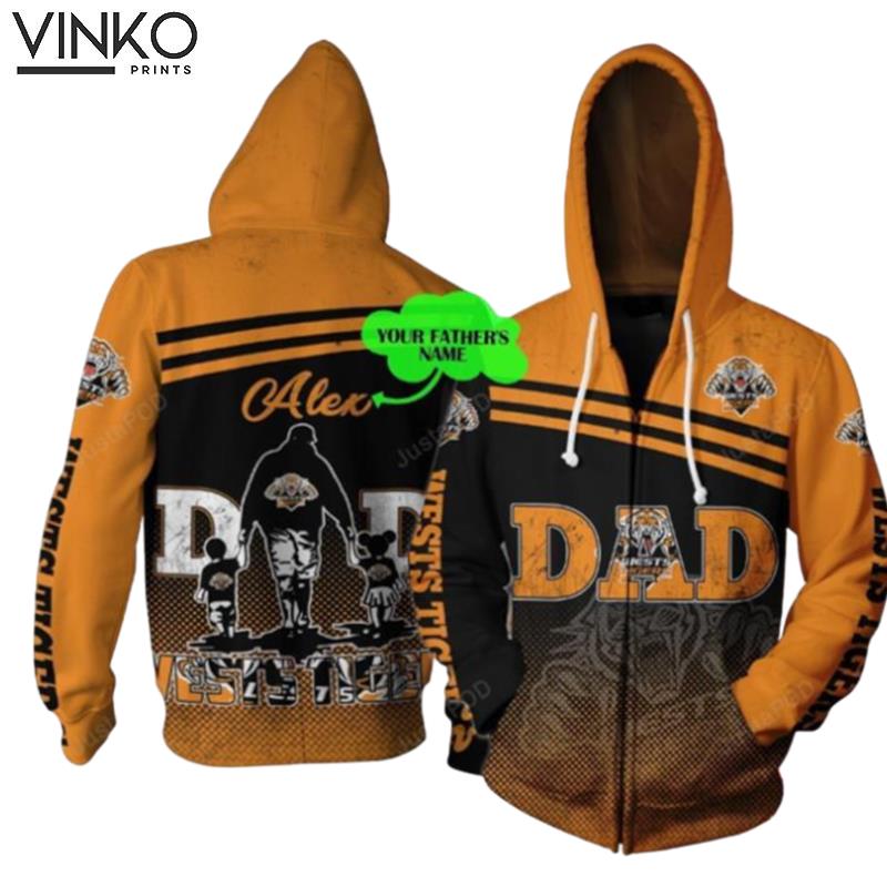 Personalized Wests Tigers Dad Custom Name Hoodie