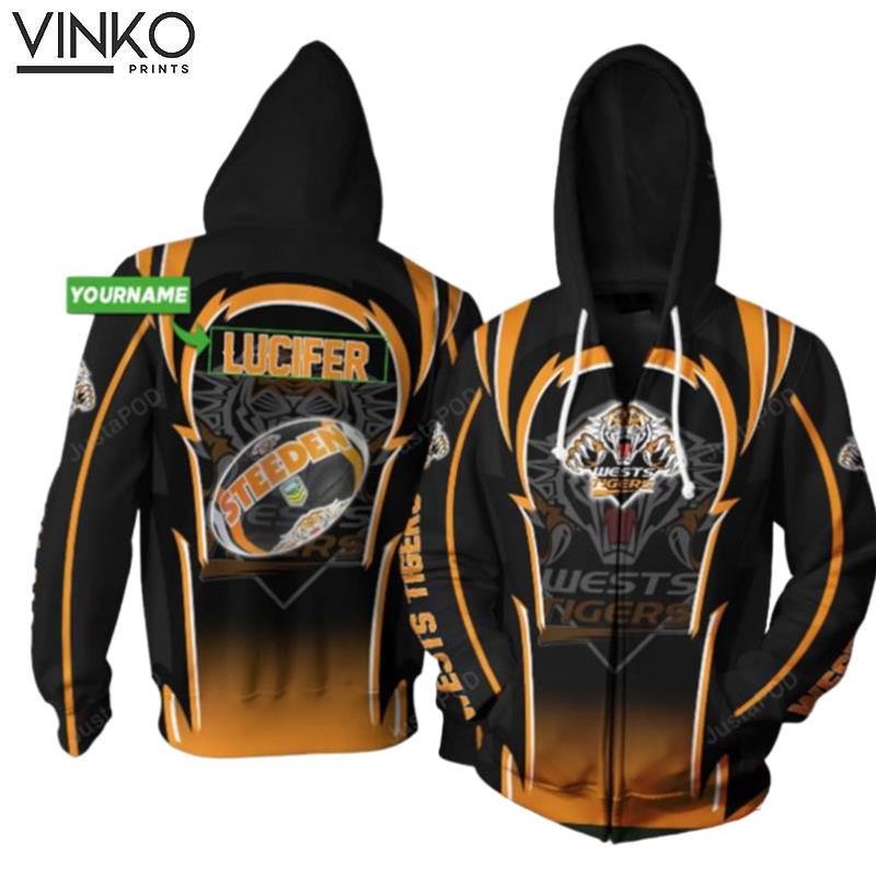 Personalized Wests Tigers Realball Custom Name Hoodie