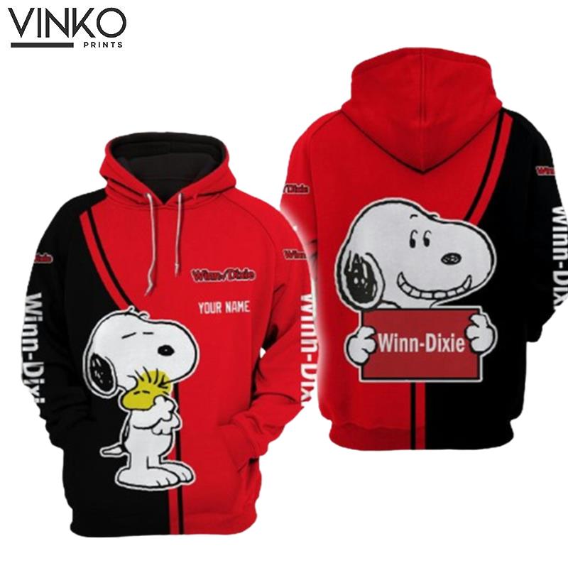 Personalized Winndixie Snoopy Red And Black Hoodie