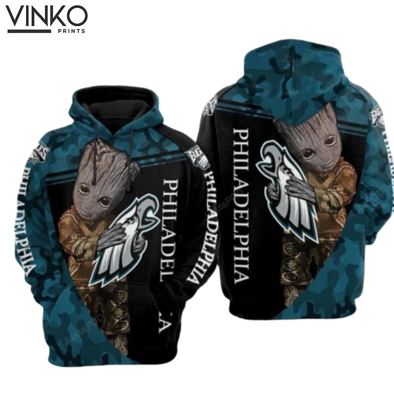 Philadelphia Eagles Nfl Football Groot Hug Logo Camouflage Philadelphia Eagles Philadelphia Eagles Hoodie