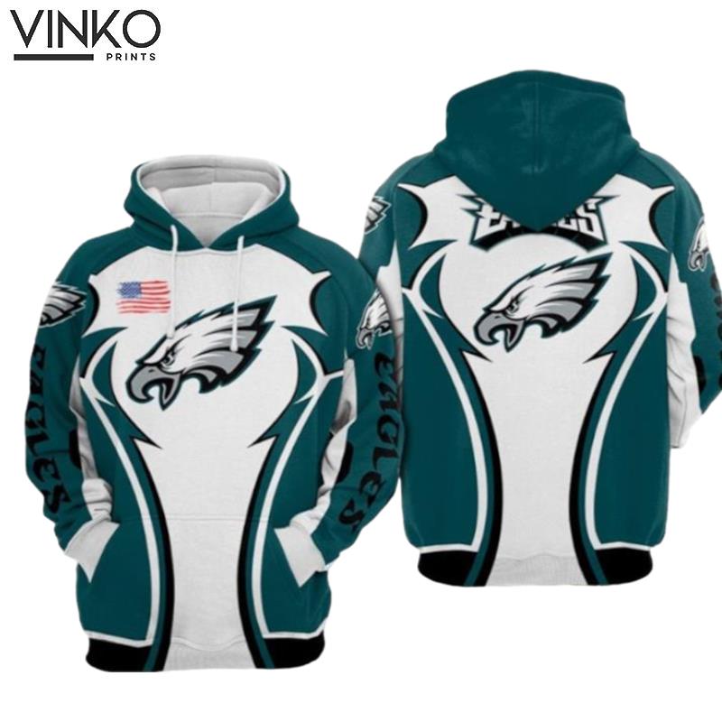 Philadelphia Eagles Nfl Football Logo White Hoodie