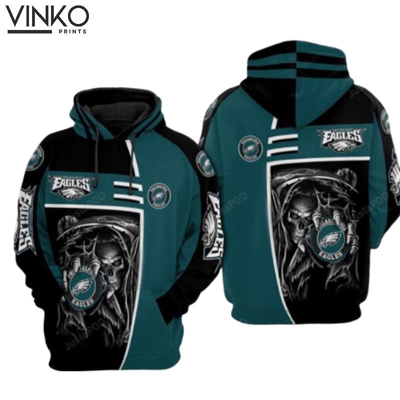 Philadelphia Eagles Nfl Football Skull Death Philadelphia Eagles Philadelphia Eagles Hoodie