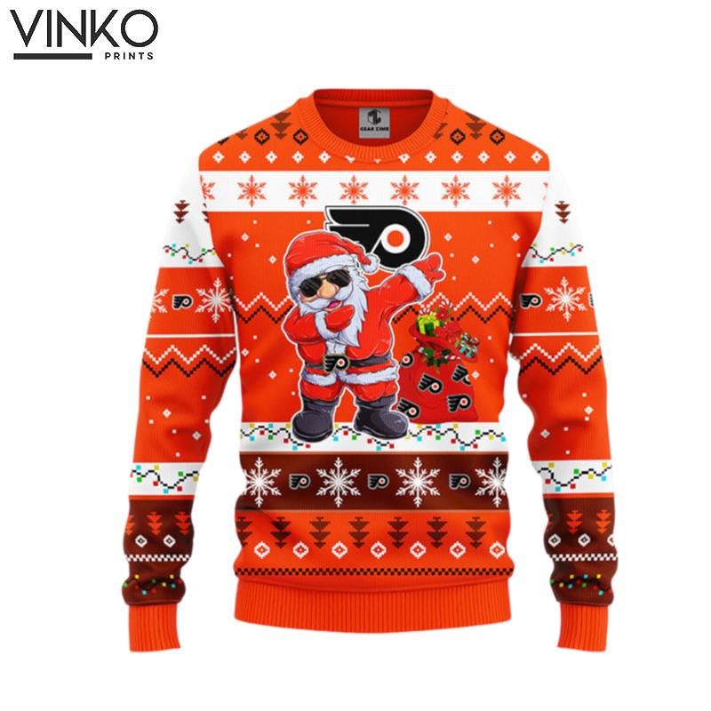 Philadelphia Flyers Dabbing Santa Claus Ugly Christmas Sweater