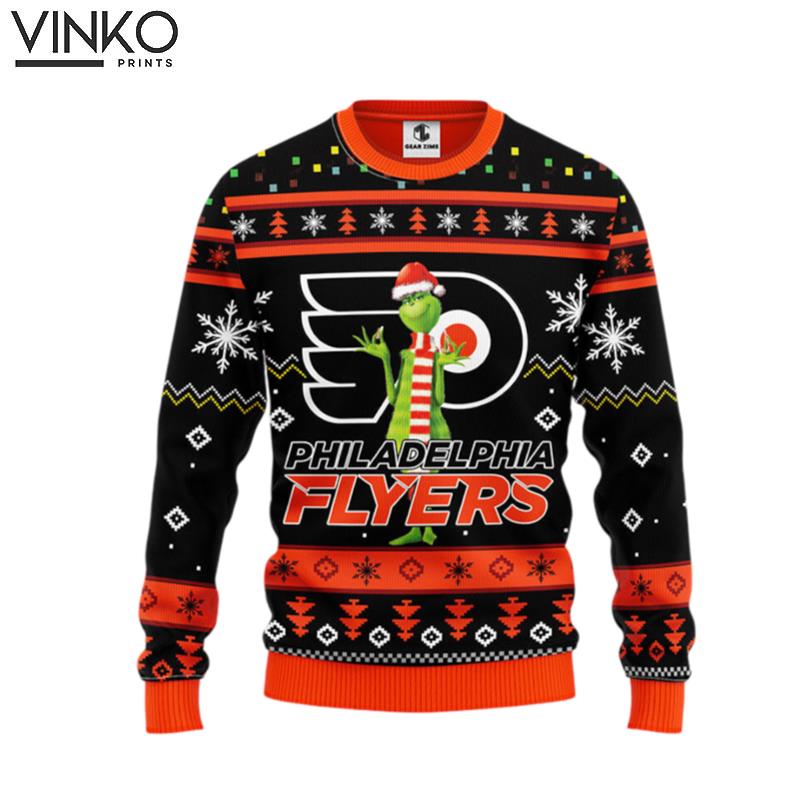 Philadelphia Flyers Funny Grinch Ugly Christmas Sweater