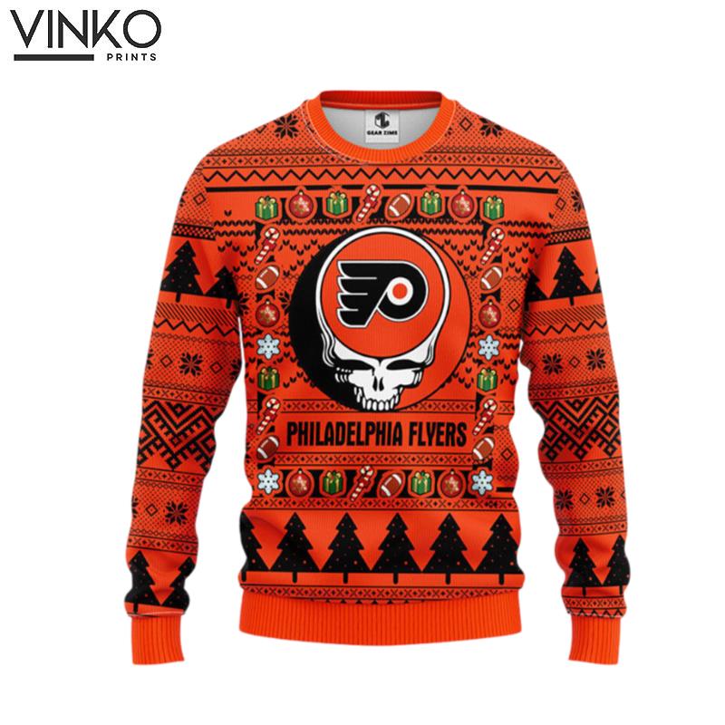 Philadelphia Flyers Grateful Dead Ugly Ugly Christmas Sweater