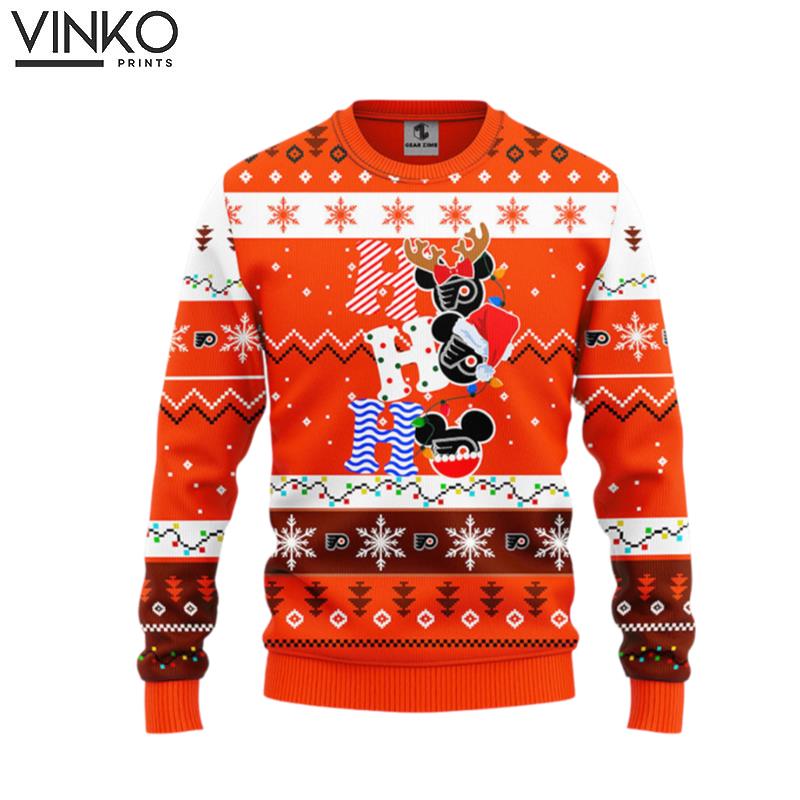 Philadelphia Flyers Hohoho Mickey Ugly Christmas Sweater