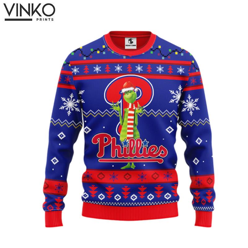 Philadelphia Phillies Funny Grinch Ugly Christmas Sweater