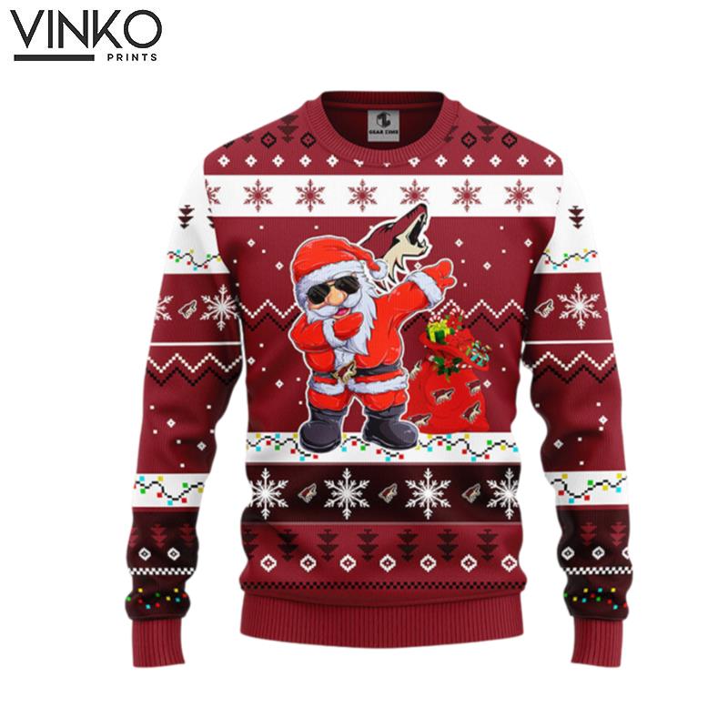 Phoenix Coyotes Dabbing Santa Claus Ugly Christmas Sweater