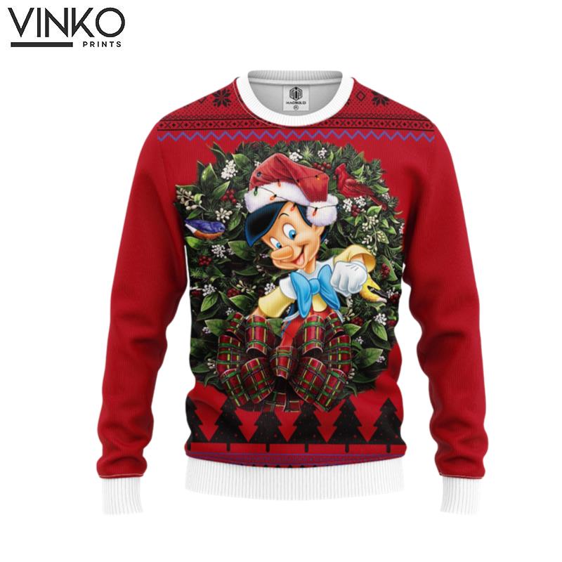 Pinochio Noel Custom Ugly Christmas Sweater