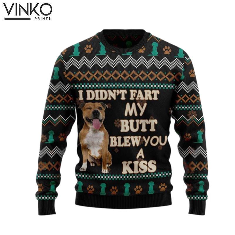 Pit Bull A Kiss Pet Lover Ugly Christmas Sweater