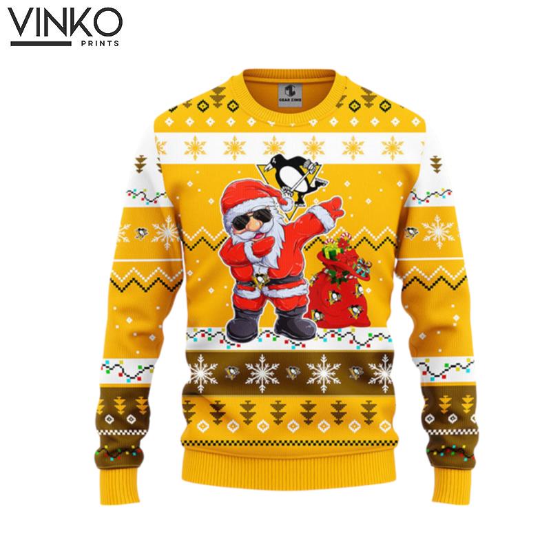 Pittsburgh Penguins Dabbing Santa Claus Ugly Christmas Sweater