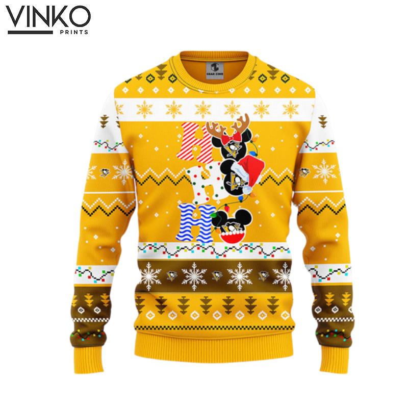 Pittsburgh Penguins Hohoho Mickey Ugly Christmas Sweater