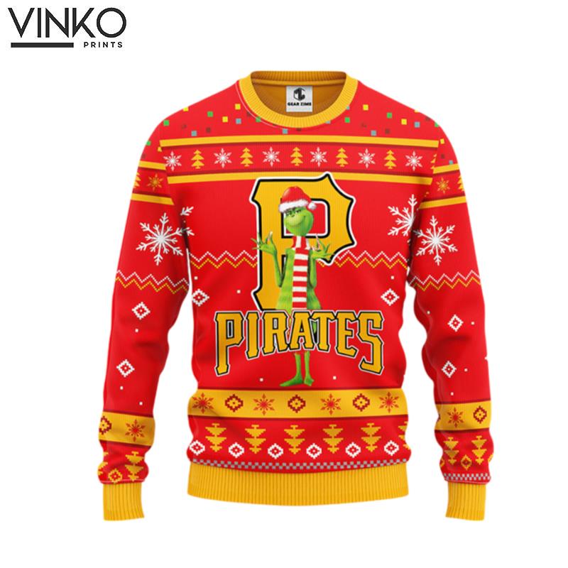 Pittsburgh Pirates Funny Grinch Christmas Red Ugly Christmas Sweater