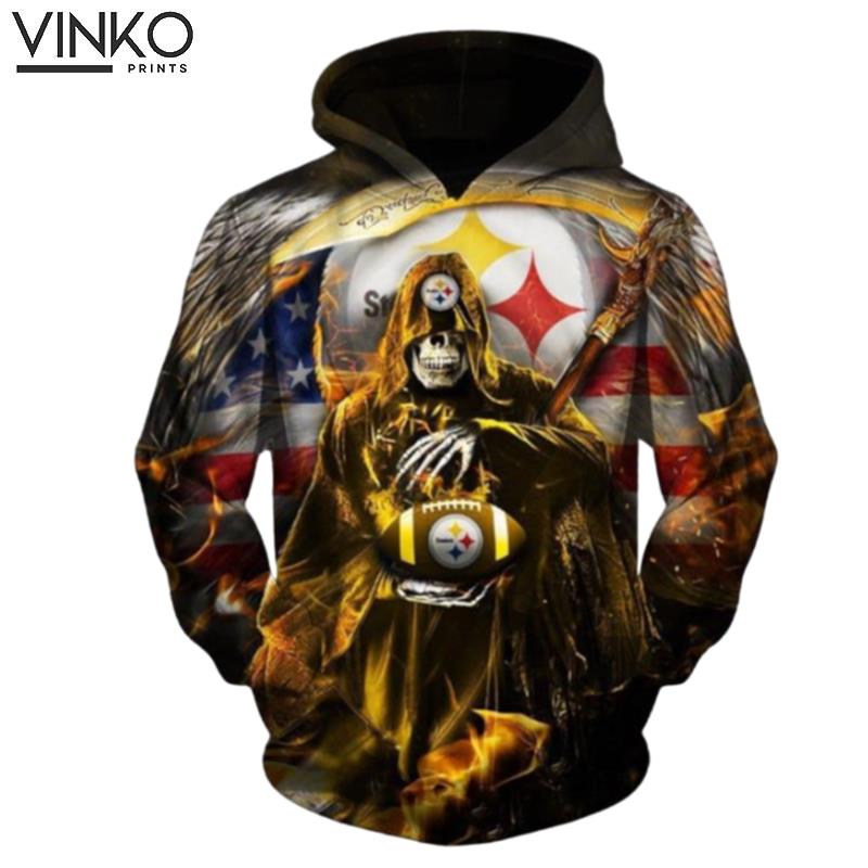 Pittsburgh Steelers Death Skull Hoodie