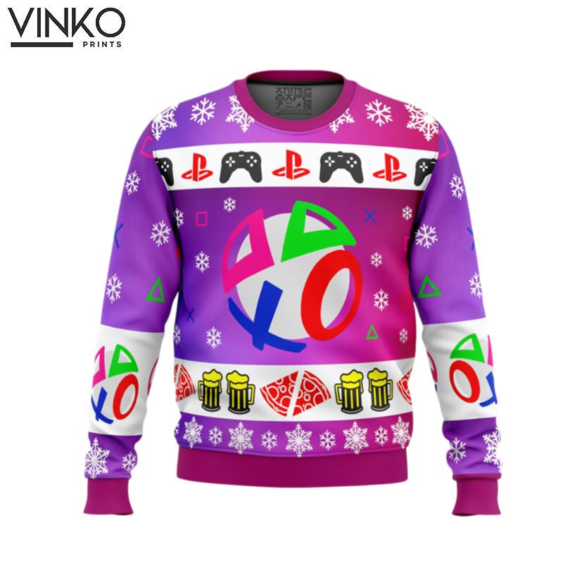 Playstation Neon Ugly Christmas Sweater