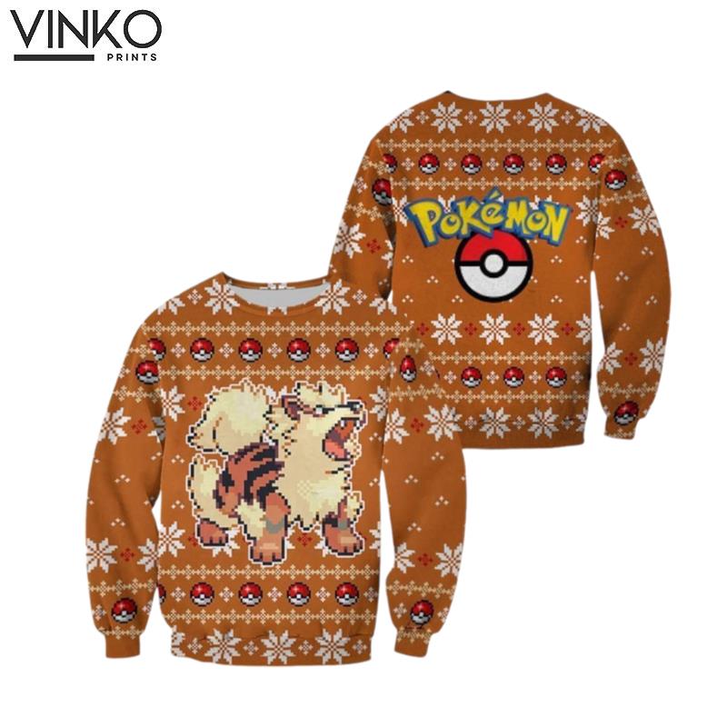 Pokemon Arcanine Custom Ugly Christmas Sweater