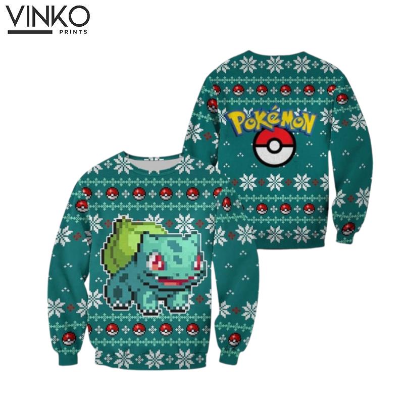 Pokemon Bulbasaur Custom Ugly Christmas Sweater