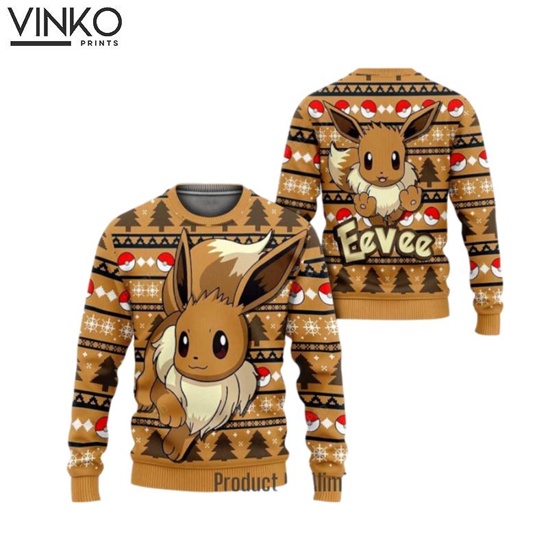 Pokemon Cute Eevee Ugly Christmas Sweater