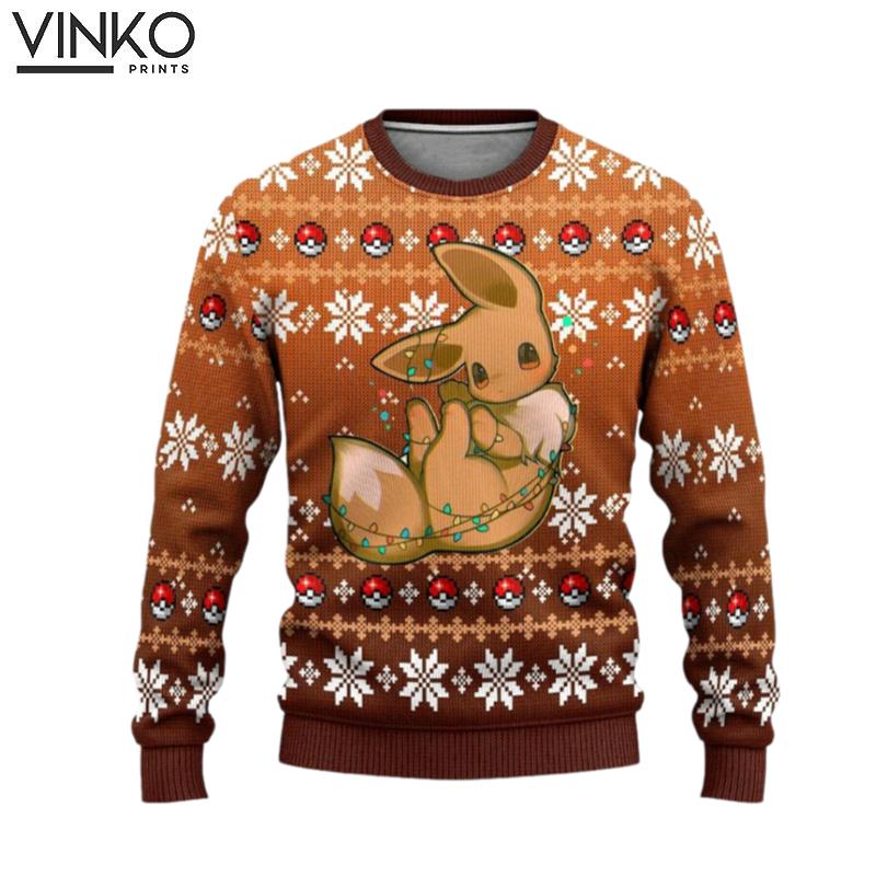 Pokemon Eevee Ugly Christmas Sweater