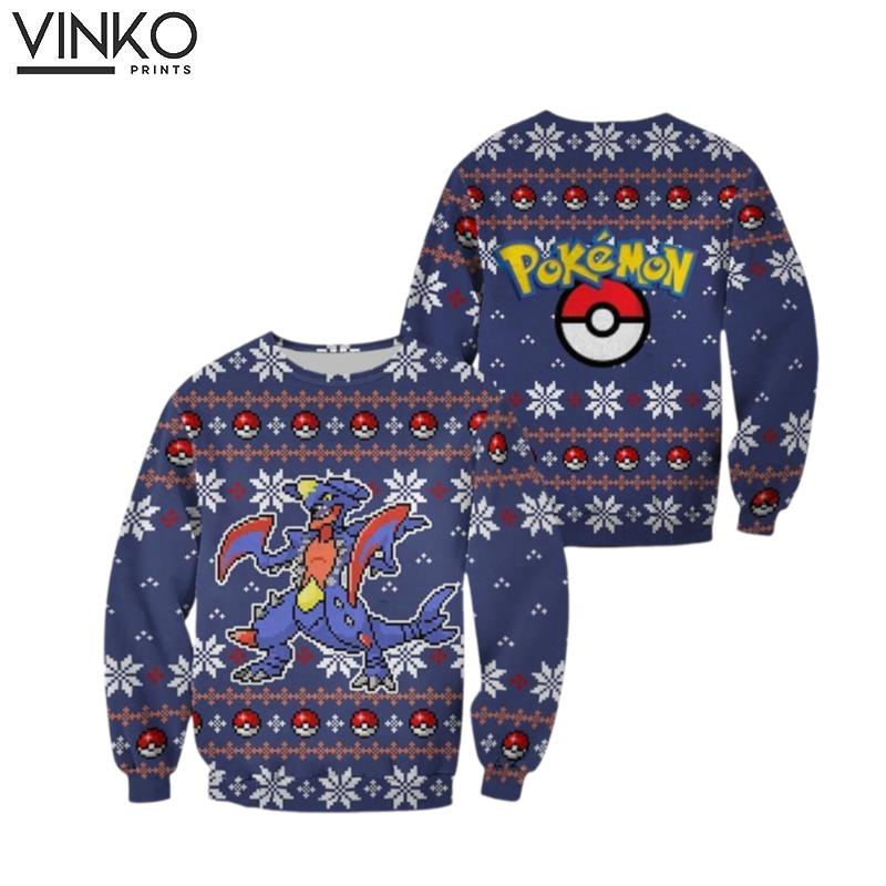 Pokemon Garchomp Custom Ugly Christmas Sweater