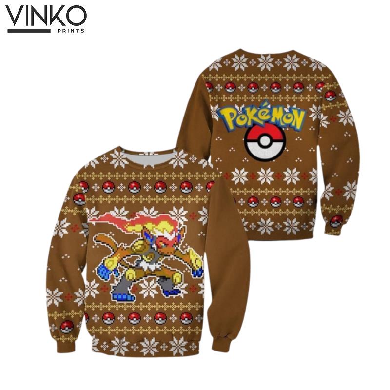 Pokemon Infernape Custom Ugly Christmas Sweater