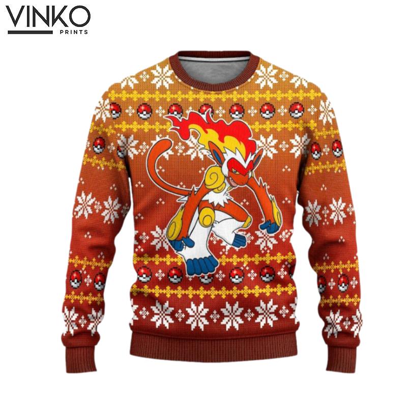 Pokemon Infernape Ugly Christmas Sweater