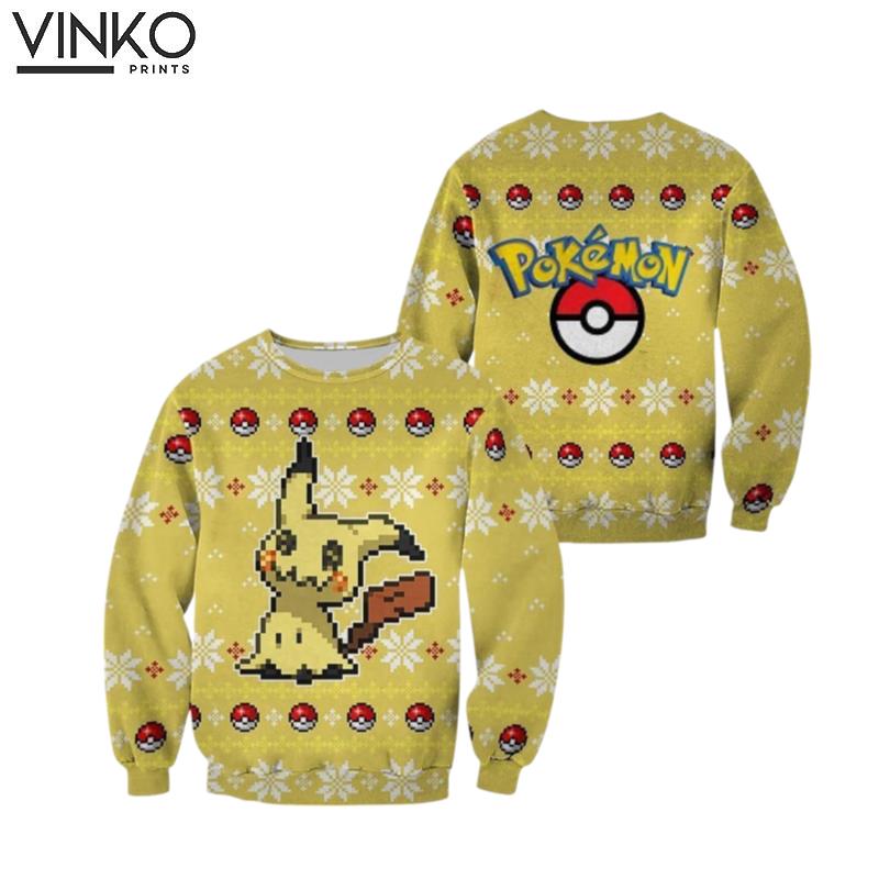 Pokemon Mimikyu Custom Ugly Christmas Sweater