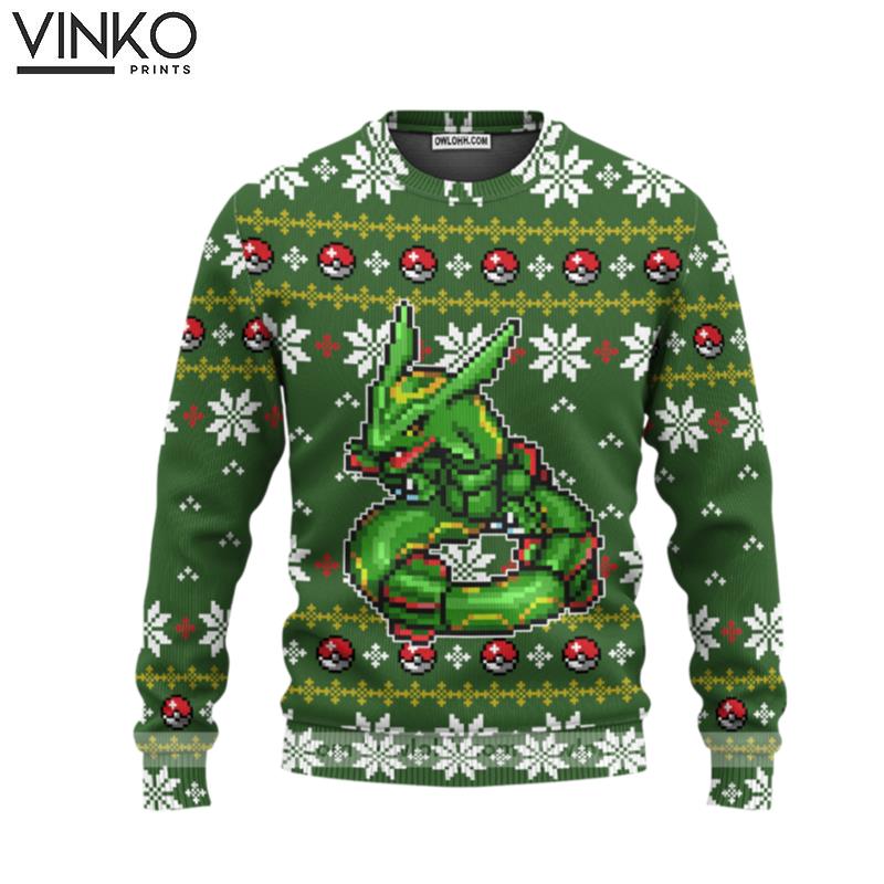 Pokemon Rayquaza Custom Ugly Christmas Sweater